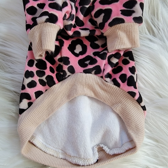 Le Chien Bleu NY Animal Print Hoodie Dog Top - Picture 4 of 6